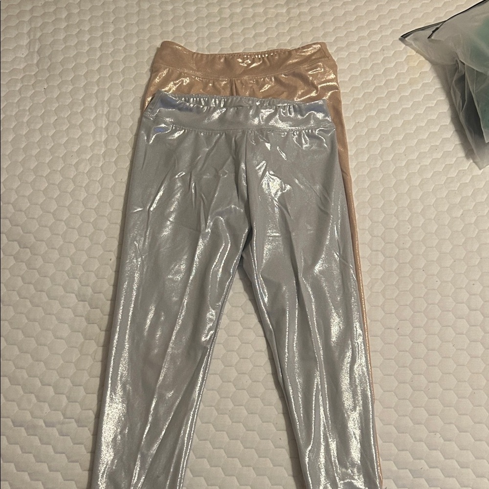 Cat & Jack Metallic Silver and Gold Kids Leggings